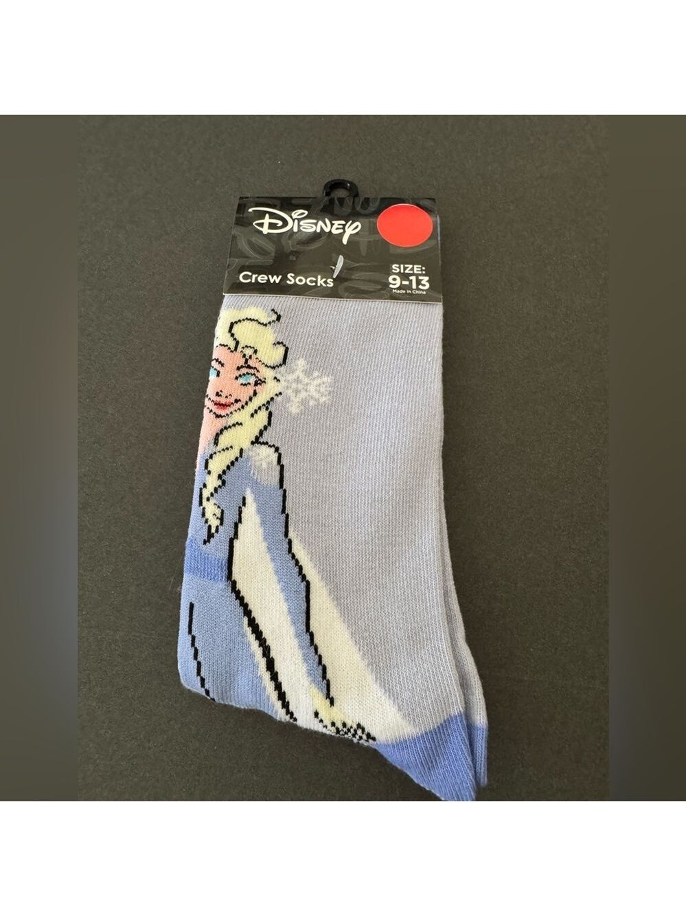 Disney Frozen Elsa Snowflake Crew Socks Size 9–13 NWT